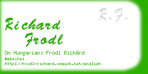 richard frodl business card